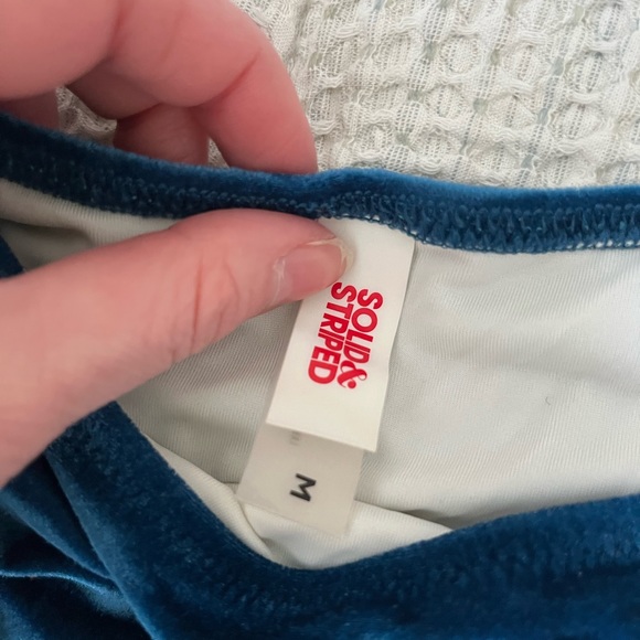 SOLID & STRIPED Plush Velvet Bikini in Navy Blue - Picture 5 of 5